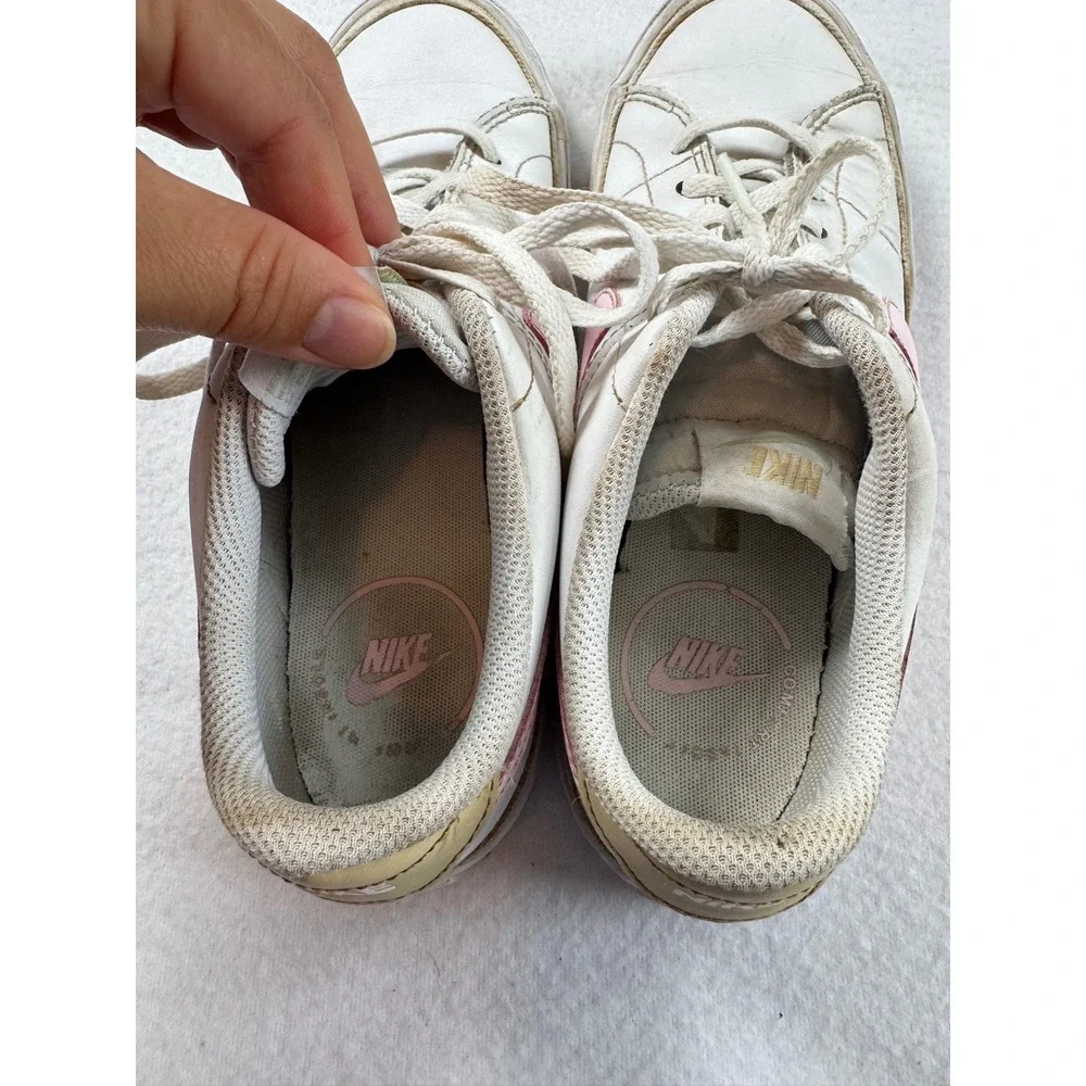 Preppy Nike Court Legacy Youth 6Y Sneakers White Pink DA5380-115 Leather Low Top
